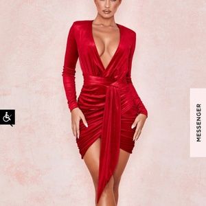 FARRAH- Red Velvet House of CB Dress